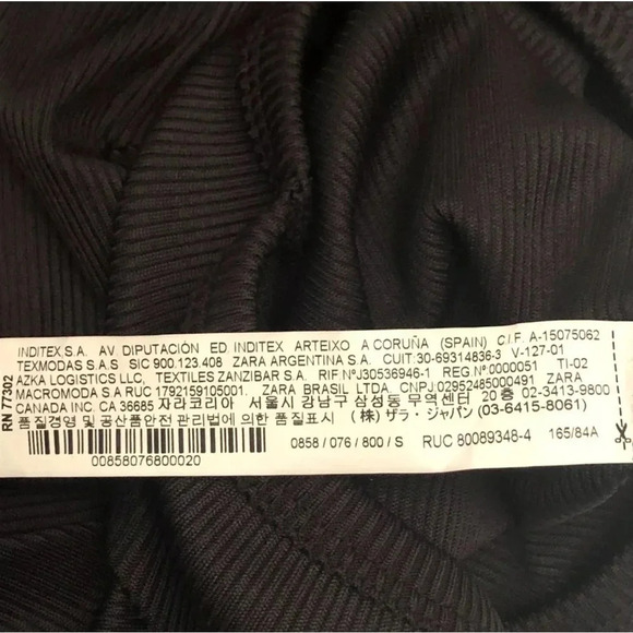 Zara Women’s Medium Black Ribbed Romper Black Short Sleeve Plunge Neck - Picture 7 of 7